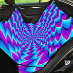 Blue Dizzy Moving Optical Illusion Pet Car Back Seat Cover