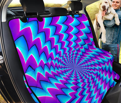 Blue Dizzy Moving Optical Illusion Pet Car Back Seat Cover
