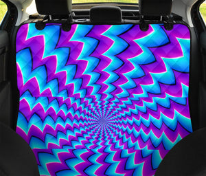 Blue Dizzy Moving Optical Illusion Pet Car Back Seat Cover