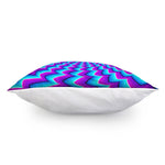 Blue Dizzy Moving Optical Illusion Pillow Cover