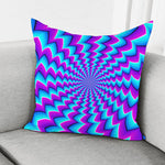 Blue Dizzy Moving Optical Illusion Pillow Cover