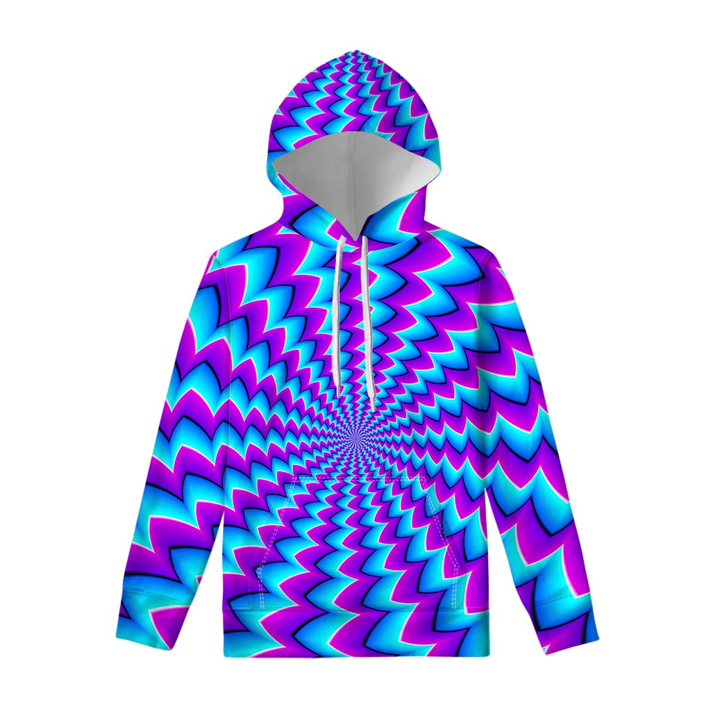 Blue Dizzy Moving Optical Illusion Pullover Hoodie