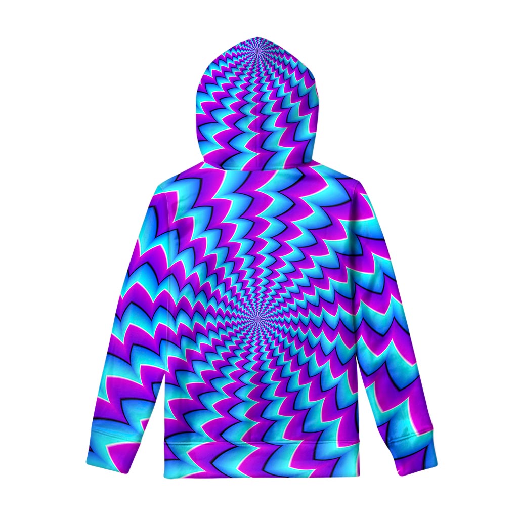 Blue Dizzy Moving Optical Illusion Pullover Hoodie