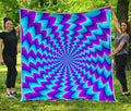Blue Dizzy Moving Optical Illusion Quilt