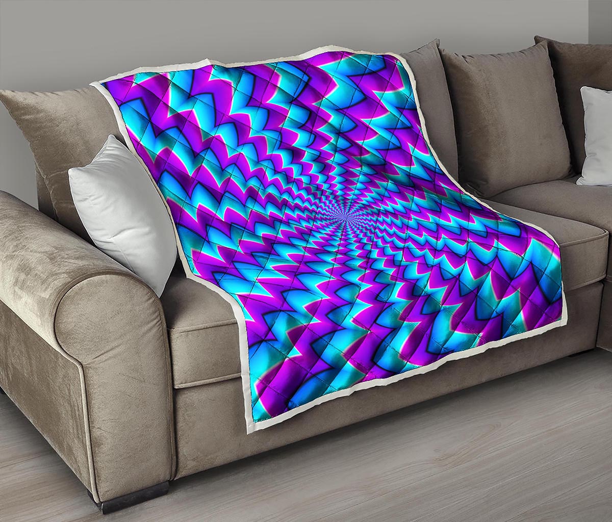 Blue Dizzy Moving Optical Illusion Quilt