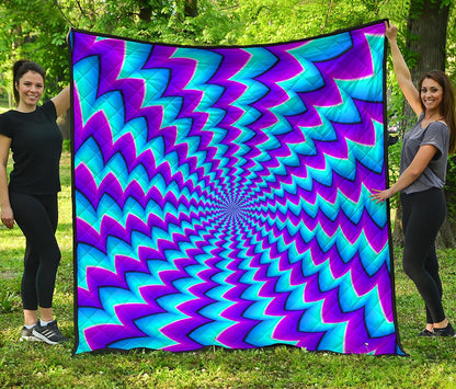 Blue Dizzy Moving Optical Illusion Quilt