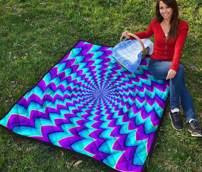 Blue Dizzy Moving Optical Illusion Quilt