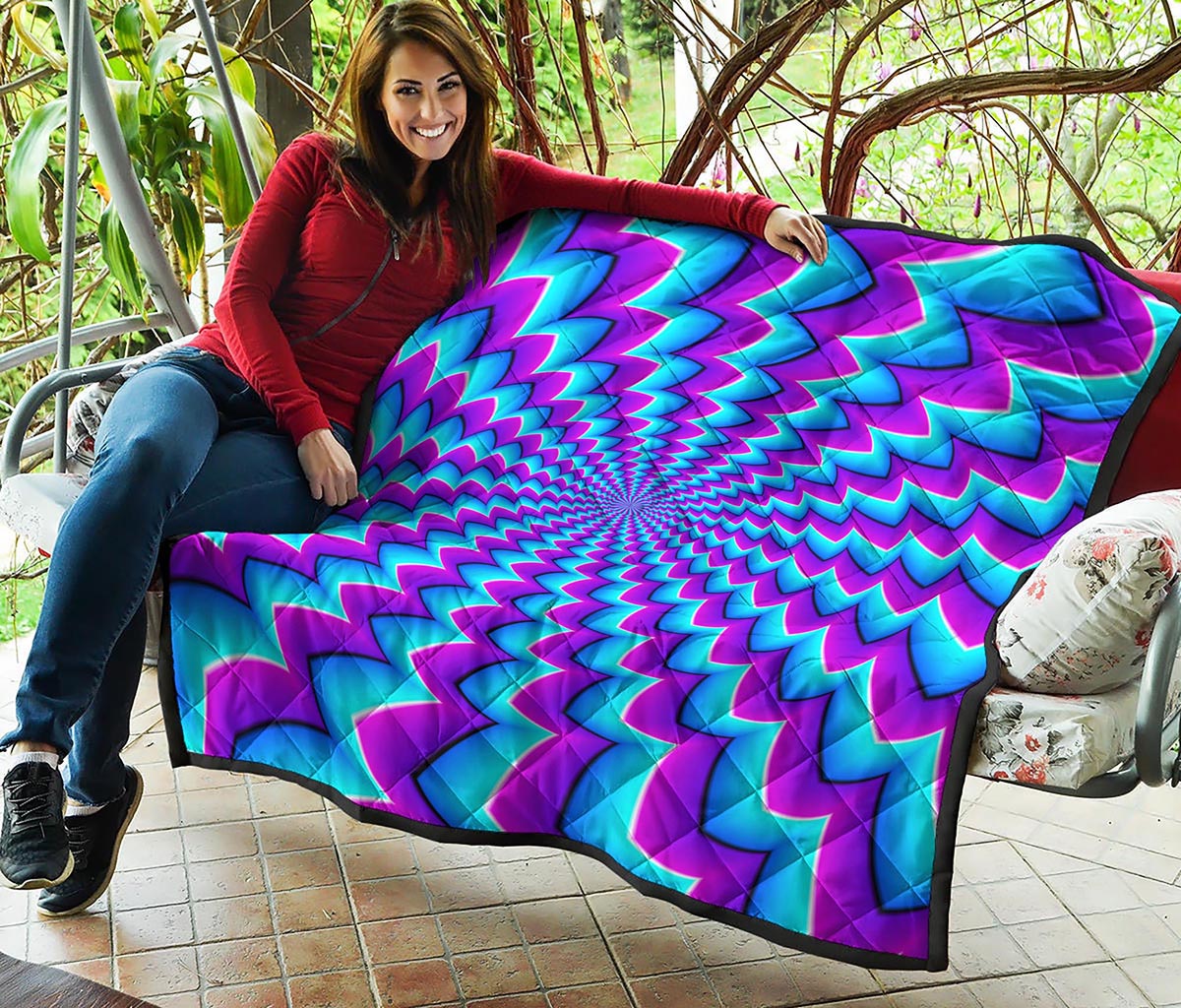 Blue Dizzy Moving Optical Illusion Quilt