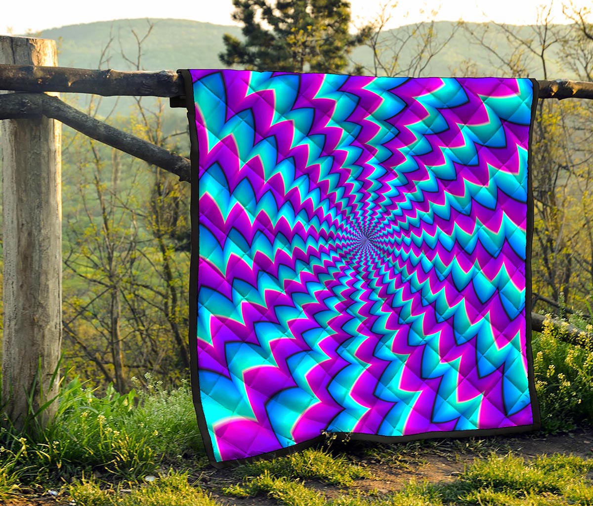 Blue Dizzy Moving Optical Illusion Quilt