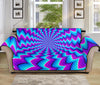 Blue Dizzy Moving Optical Illusion Sofa Protector