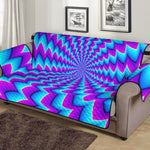 Blue Dizzy Moving Optical Illusion Sofa Protector