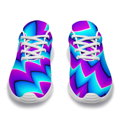 Blue Dizzy Moving Optical Illusion Sport Shoes GearFrost