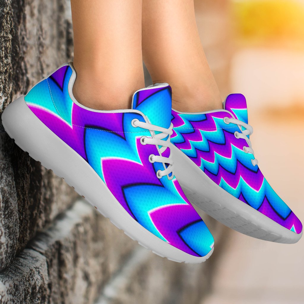 Blue Dizzy Moving Optical Illusion Sport Shoes GearFrost