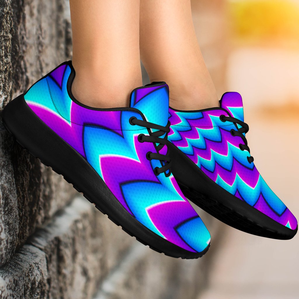 Blue Dizzy Moving Optical Illusion Sport Shoes GearFrost