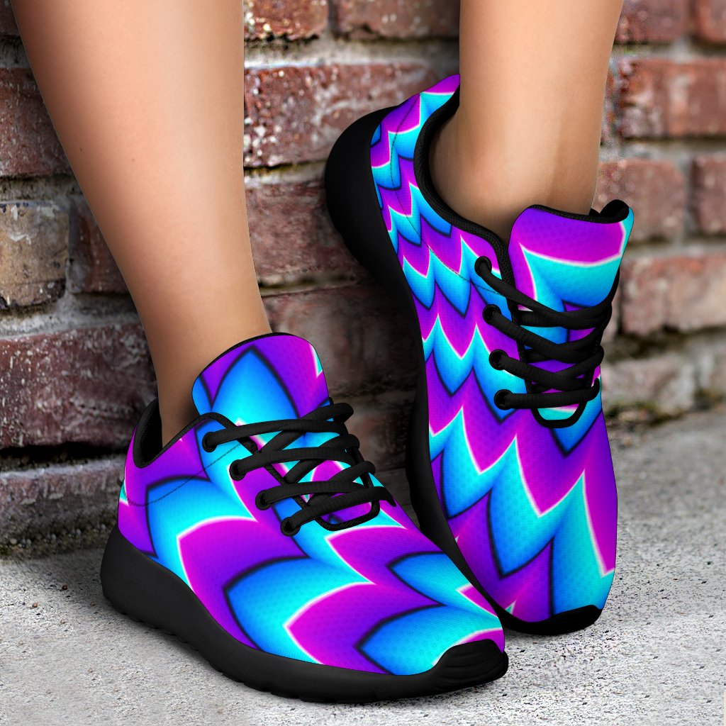 Blue Dizzy Moving Optical Illusion Sport Shoes GearFrost