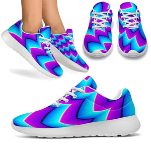 Blue Dizzy Moving Optical Illusion Sport Shoes GearFrost