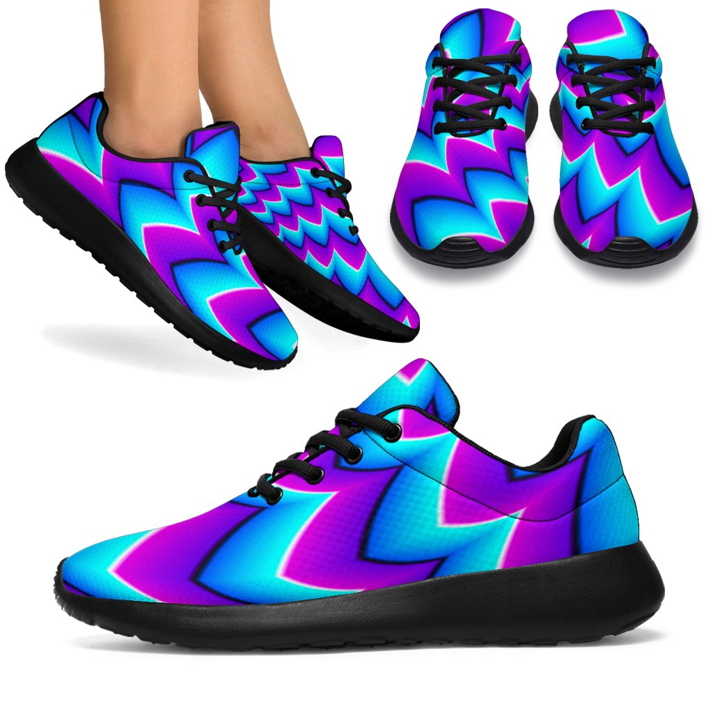 Blue Dizzy Moving Optical Illusion Sport Shoes GearFrost