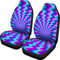 Blue Dizzy Moving Optical Illusion Universal Fit Car Seat Covers