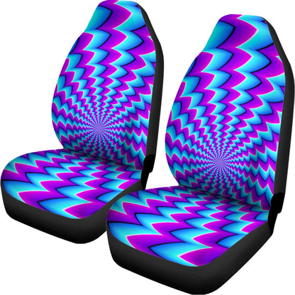 Blue Dizzy Moving Optical Illusion Universal Fit Car Seat Covers