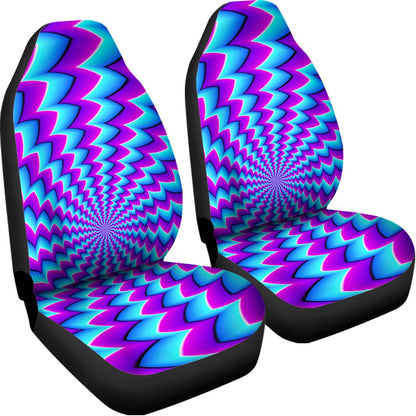 Blue Dizzy Moving Optical Illusion Universal Fit Car Seat Covers