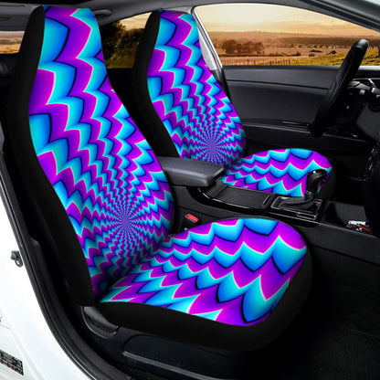 Blue Dizzy Moving Optical Illusion Universal Fit Car Seat Covers