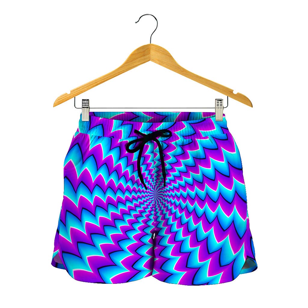 Blue Dizzy Moving Optical Illusion Women's Shorts