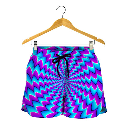 Blue Dizzy Moving Optical Illusion Women's Shorts
