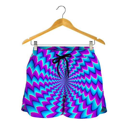 Blue Dizzy Moving Optical Illusion Women's Shorts
