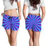 Blue Dizzy Moving Optical Illusion Women's Shorts