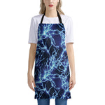 Blue Electric Lightning Print Apron