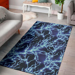 Blue Electric Lightning Print Area Rug