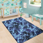 Blue Electric Lightning Print Area Rug
