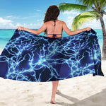 Blue Electric Lightning Print Beach Sarong Wrap
