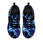 Blue Electric Lightning Print Black Sneakers