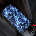 Blue Electric Lightning Print Car Center Console Cover