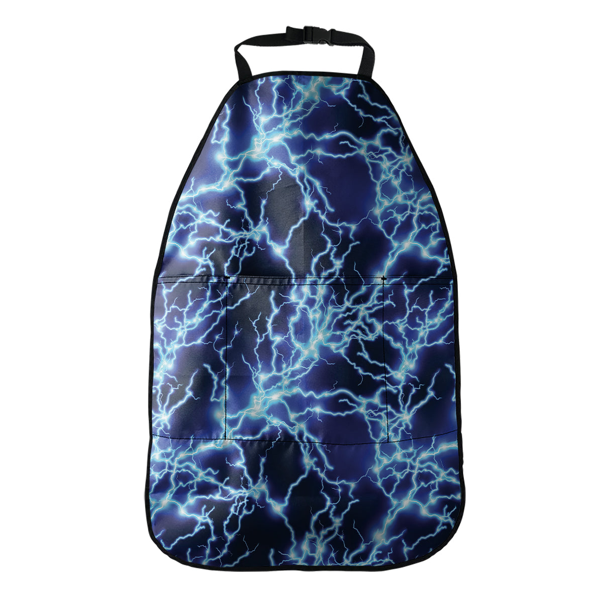 Blue Electric Lightning Print Car Seat Organizers