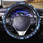 Blue Electric Lightning Print Car Steering Wheel Cover