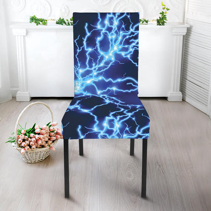 Blue Electric Lightning Print Dining Chair Slipcover