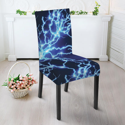 Blue Electric Lightning Print Dining Chair Slipcover