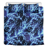 Blue Electric Lightning Print Duvet Cover Bedding Set