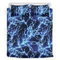 Blue Electric Lightning Print Duvet Cover Bedding Set