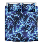 Blue Electric Lightning Print Duvet Cover Bedding Set