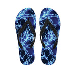 Blue Electric Lightning Print Flip Flops