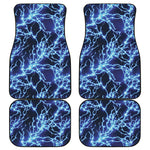 Blue Electric Lightning Print Front and Back Car Floor Mats