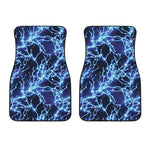 Blue Electric Lightning Print Front Car Floor Mats