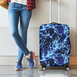 Blue Electric Lightning Print Luggage Cover