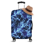 Blue Electric Lightning Print Luggage Cover