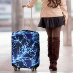 Blue Electric Lightning Print Luggage Cover