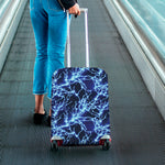 Blue Electric Lightning Print Luggage Cover