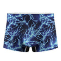 Blue Electric Lightning Print Men's Boxer Briefs